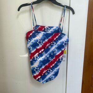 Red, White, and Blue Star Print top